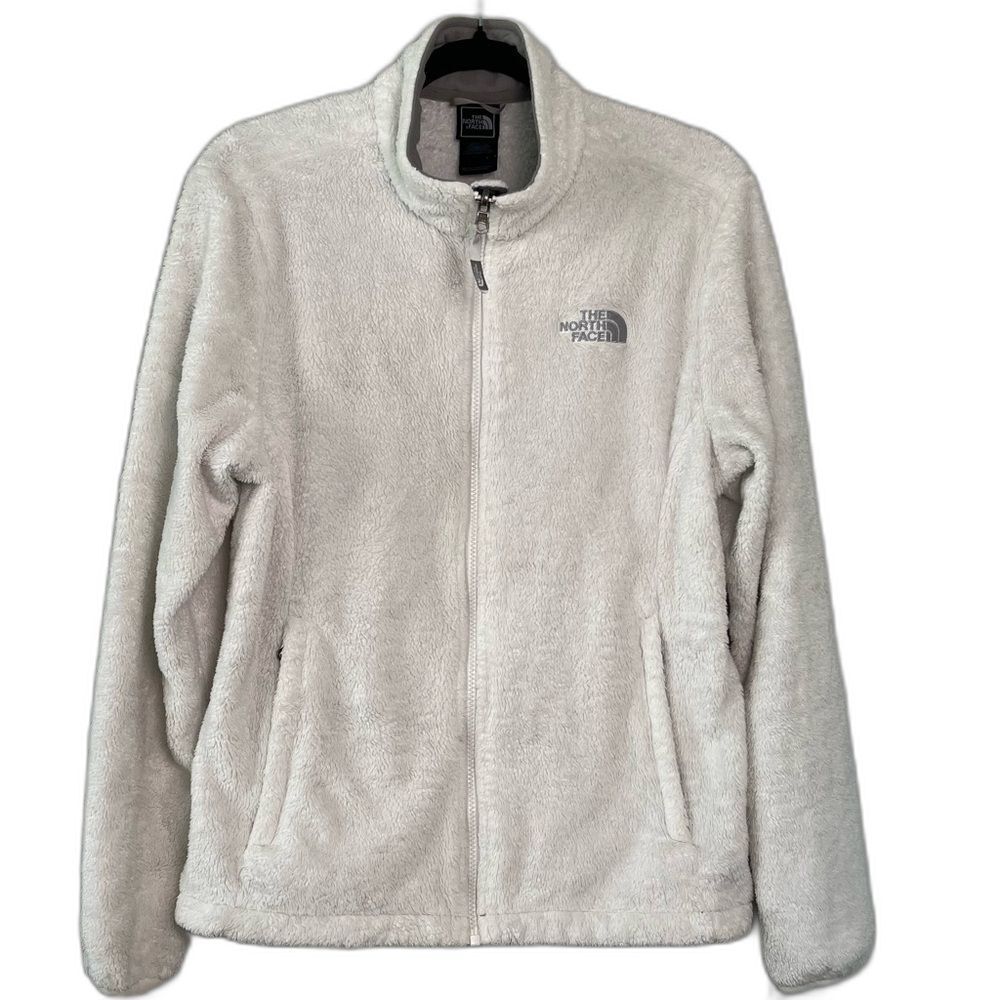 The North Face White Teddy Fleece Full Zip Jacket Women's Size Large